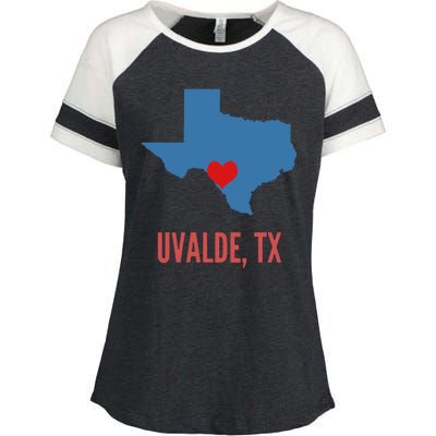 Uvalde Strong Texas Shooting School Enza Ladies Jersey Colorblock Tee