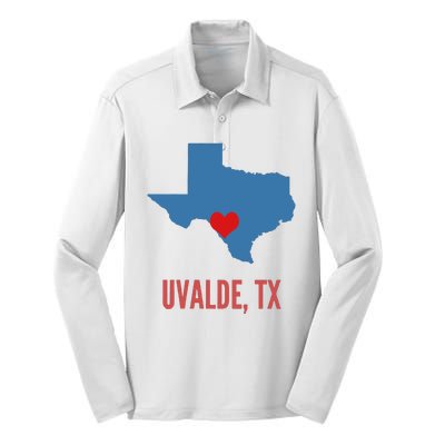 Uvalde Strong Texas Shooting School Silk Touch Performance Long Sleeve Polo