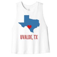 Uvalde Strong Texas Shooting School Women's Racerback Cropped Tank