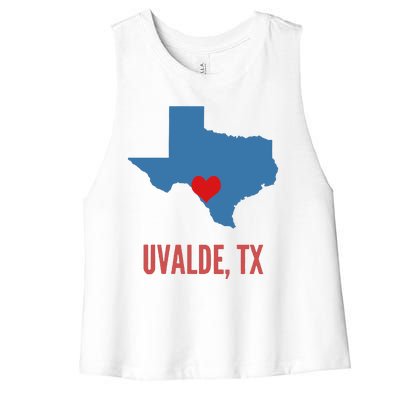 Uvalde Strong Texas Shooting School Women's Racerback Cropped Tank