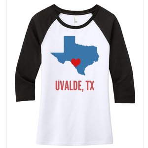 Uvalde Strong Texas Shooting School Women's Tri-Blend 3/4-Sleeve Raglan Shirt