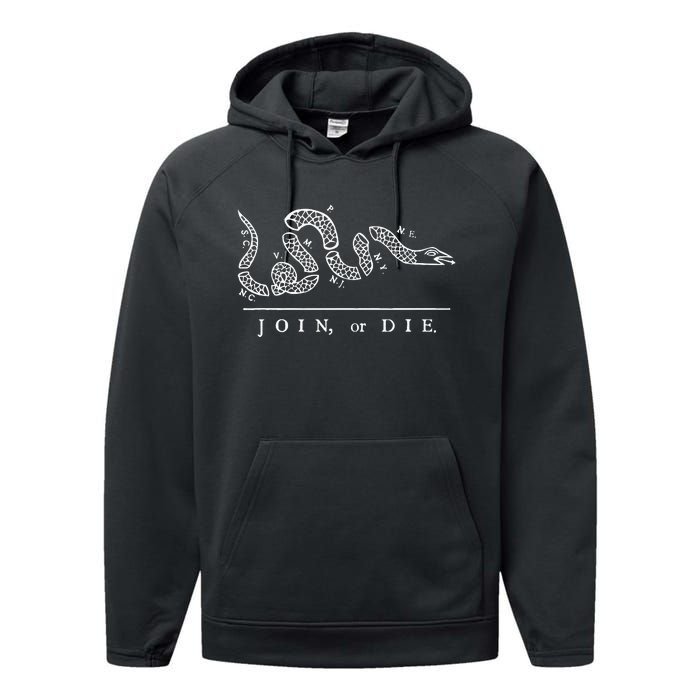 United States Thirteen Colonies Join Or Die Snake Performance Fleece Hoodie