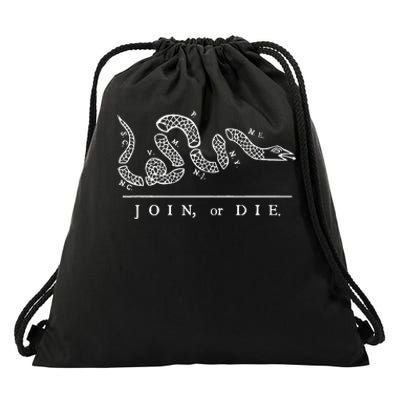 United States Thirteen Colonies Join Or Die Snake Drawstring Bag