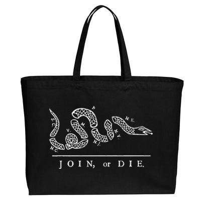 United States Thirteen Colonies Join Or Die Snake Cotton Canvas Jumbo Tote