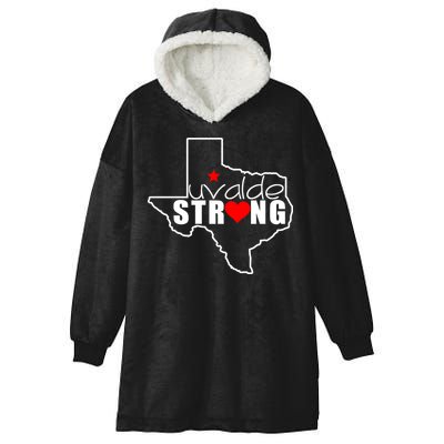 Uvalde Strong Texas Map Heart Hooded Wearable Blanket