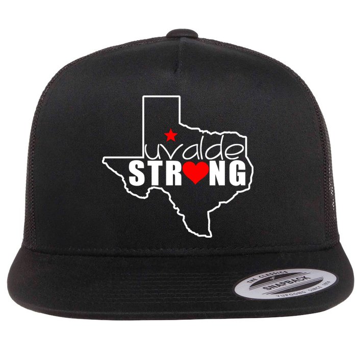 Uvalde Strong Texas Map Heart Flat Bill Trucker Hat