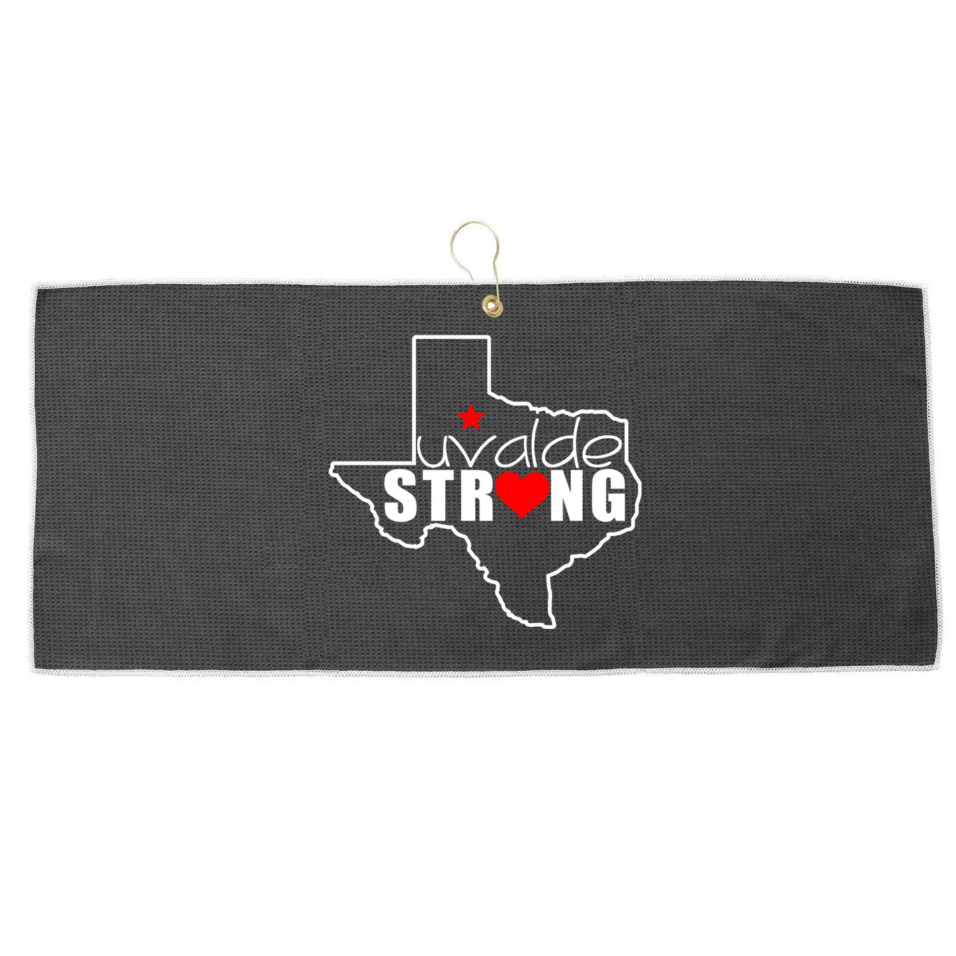 Uvalde Strong Texas Map Heart Large Microfiber Waffle Golf Towel