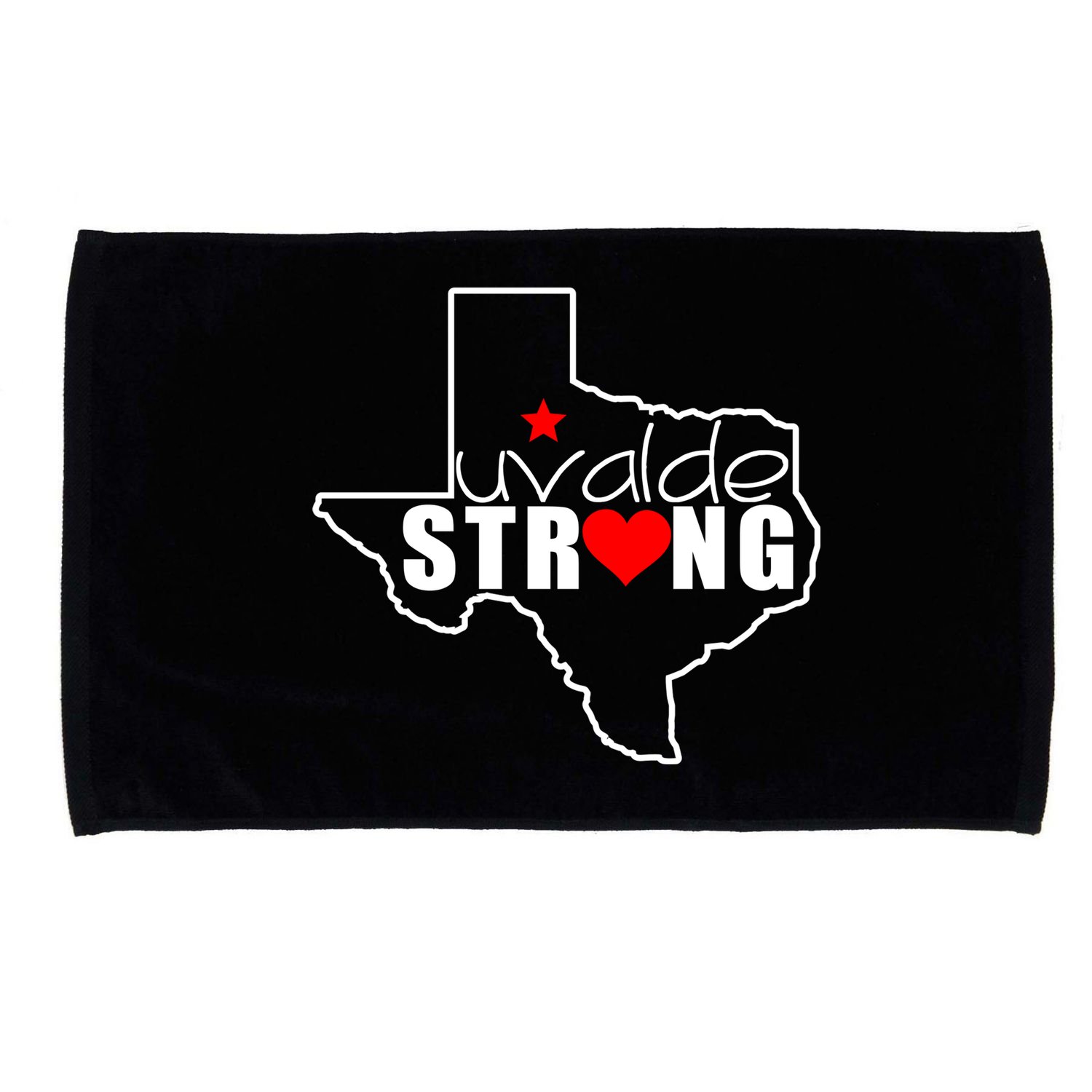 Uvalde Strong Texas Map Heart Microfiber Hand Towel