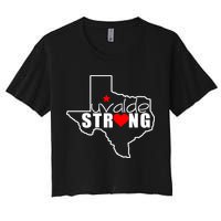 Uvalde Strong Texas Map Heart Women's Crop Top Tee
