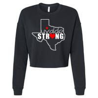 Uvalde Strong Texas Map Heart Cropped Pullover Crew