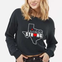 Uvalde Strong Texas Map Heart Cropped Pullover Crew