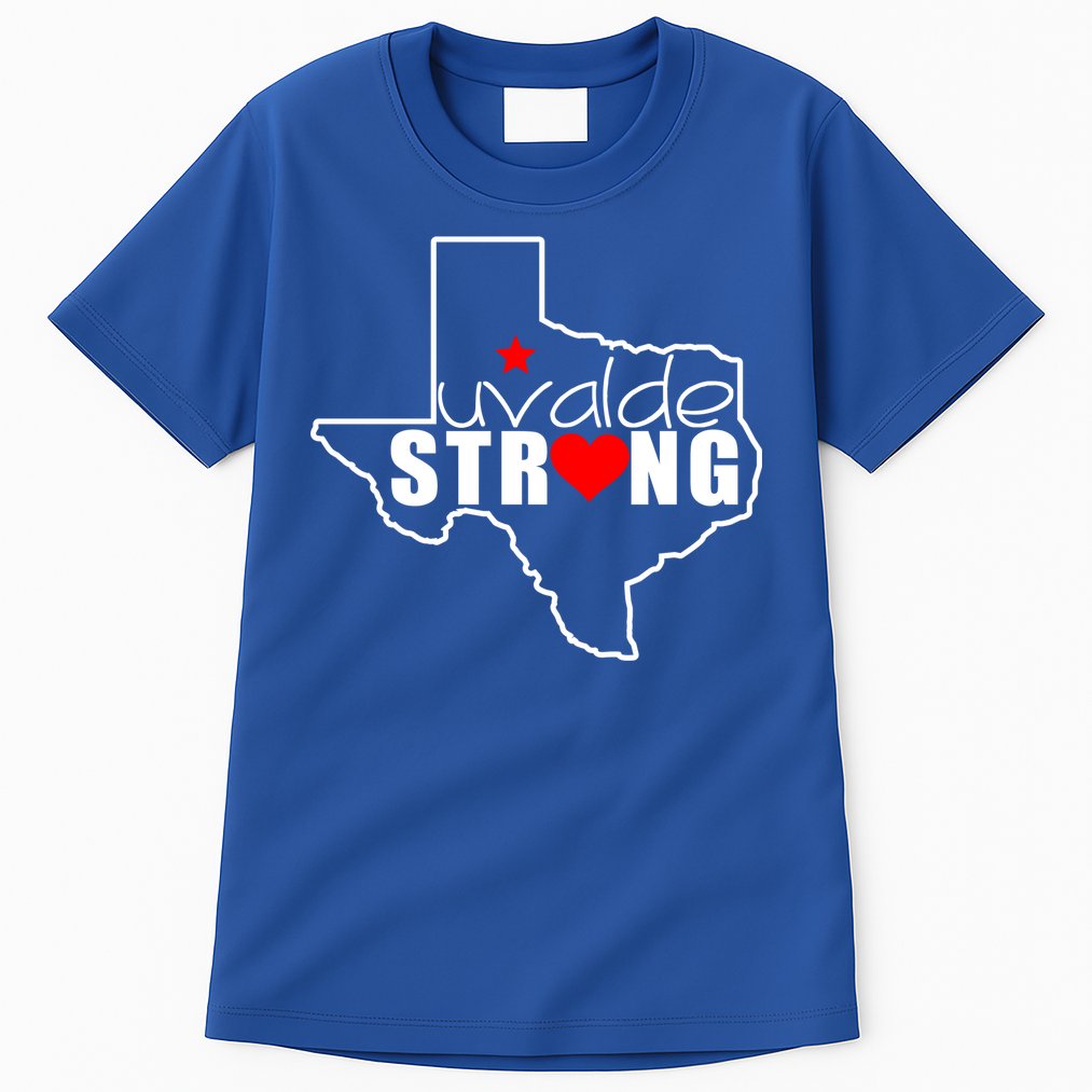 Uvalde Strong Texas Map Heart Tall T-Shirt