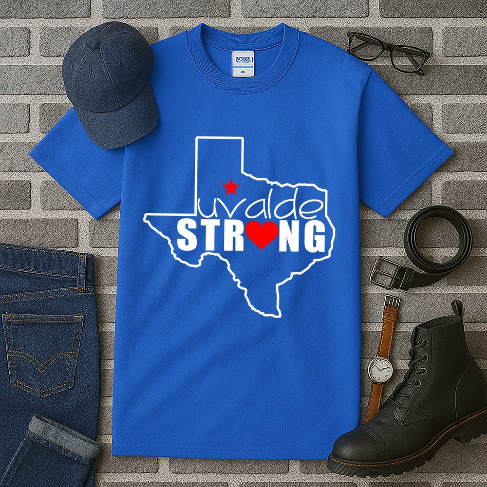 Uvalde Strong Texas Map Heart Tall T-Shirt