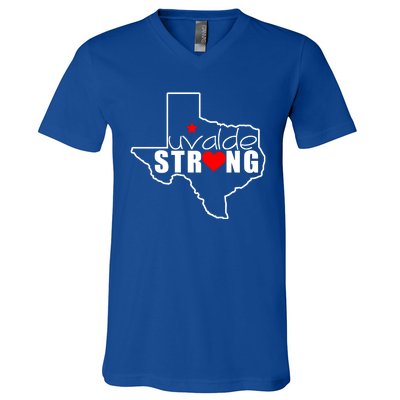 Uvalde Strong Texas Map Heart V-Neck T-Shirt