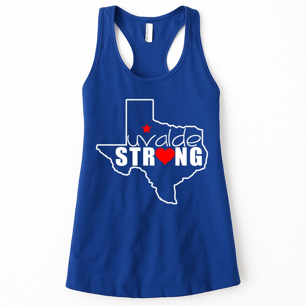 Uvalde Strong Texas Map Heart Womens Tank Top