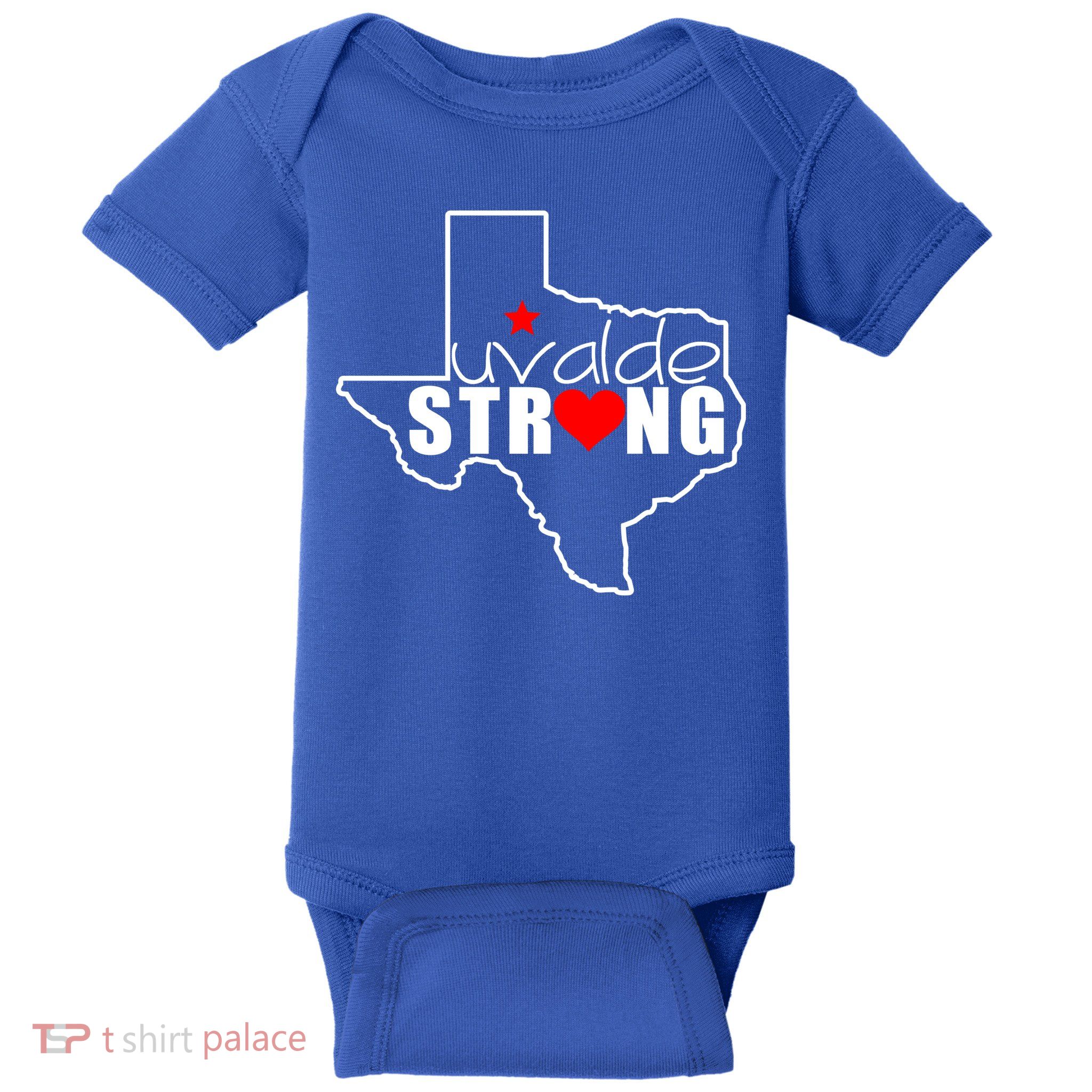 Uvalde Strong Texas Map Heart Baby Bodysuit