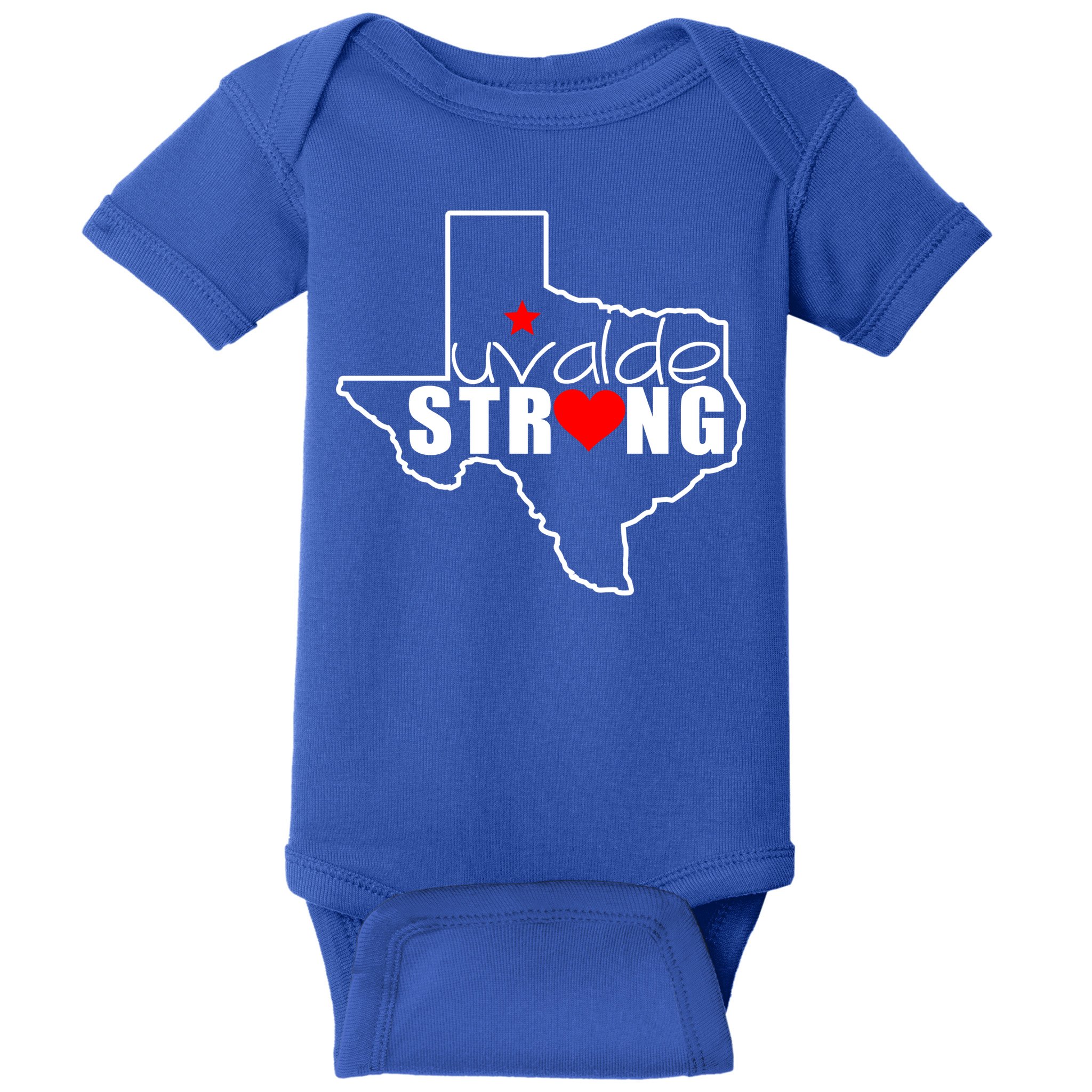 Uvalde Strong Texas Map Heart Baby Bodysuit