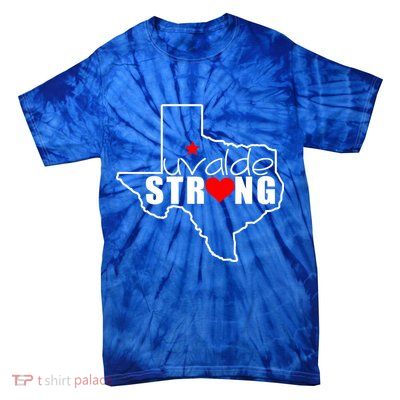 Uvalde Strong Texas Map Heart Tie-Dye T-Shirt