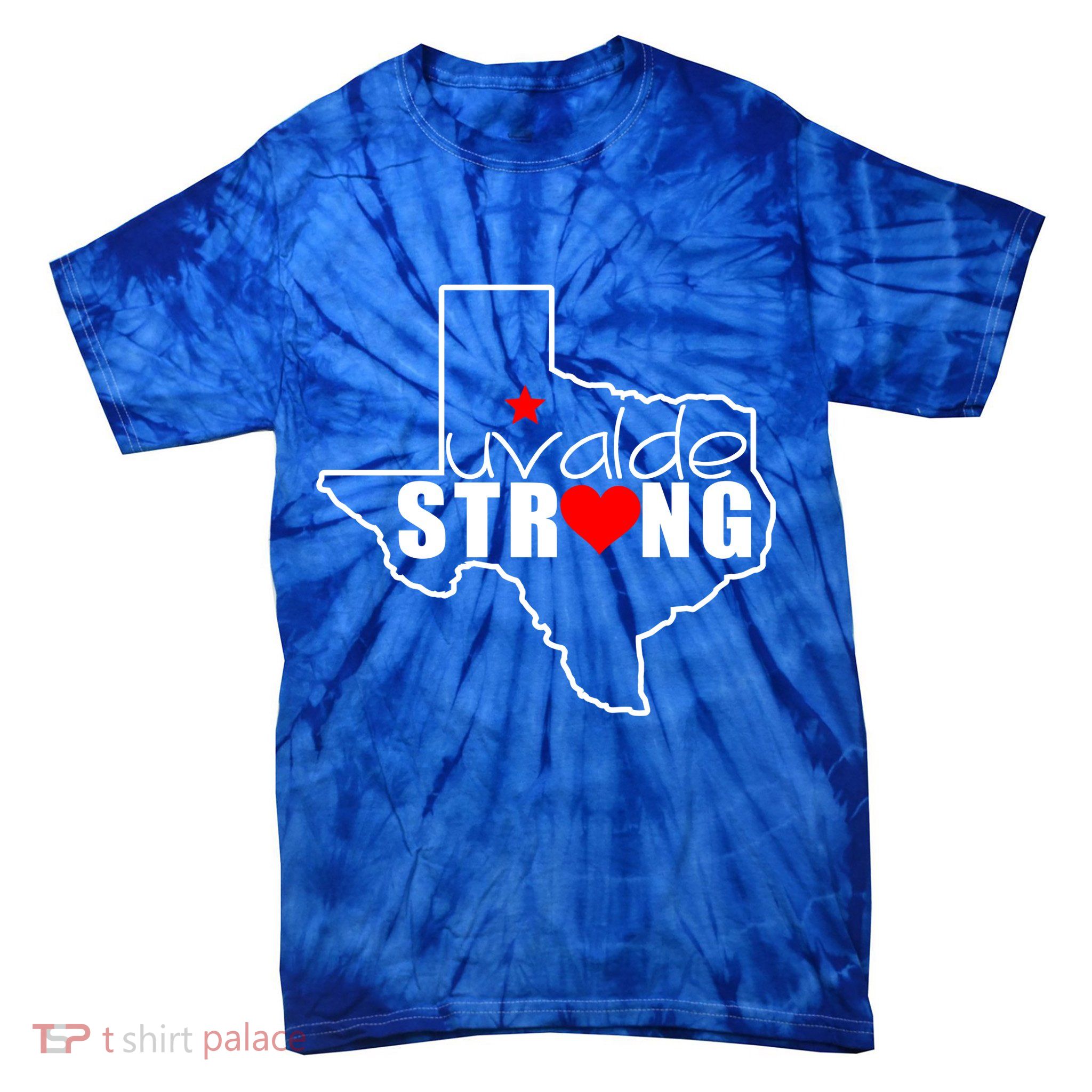 Uvalde Strong Texas Map Heart Tie-Dye T-Shirt