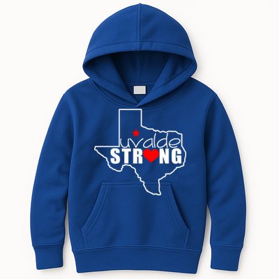Uvalde Strong Texas Map Heart Kids Hoodie