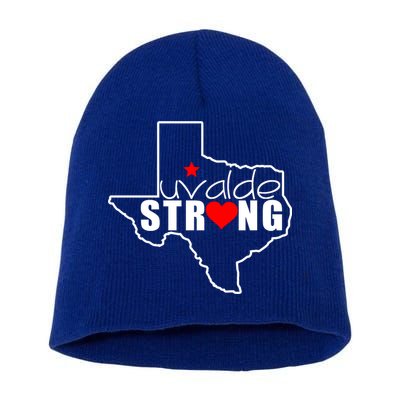 Uvalde Strong Texas Map Heart Short Acrylic Beanie
