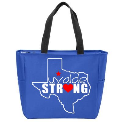 Uvalde Strong Texas Map Heart Zip Tote Bag