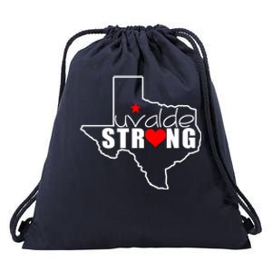 Uvalde Strong Texas Map Heart Drawstring Bag