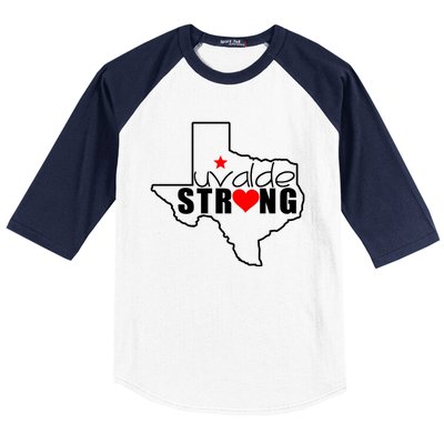 Uvalde Strong Texas Map Heart Baseball Sleeve Shirt