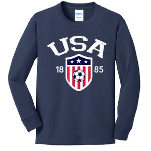 USA Soccer Team Ball Shirt America Soccer Team 2022 Kids Long Sleeve Shirt