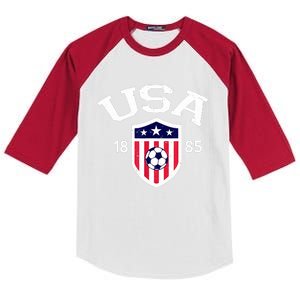 USA Soccer Team Ball Shirt America Soccer Team 2022 Kids Colorblock Raglan Jersey