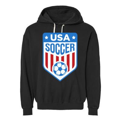 USA Soccer Team Support The Team Shirt USA Flag Football Garment-Dyed Fleece Hoodie