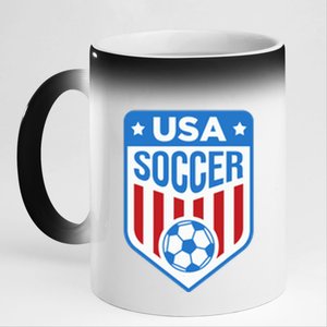 USA Soccer Team Support The Team Shirt USA Flag Football 11oz Black Color Changing Mug