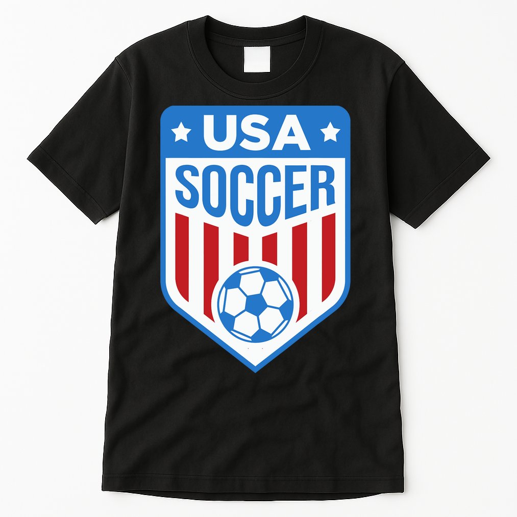USA Soccer Team Support The Team Shirt USA Flag Football Tall T-Shirt