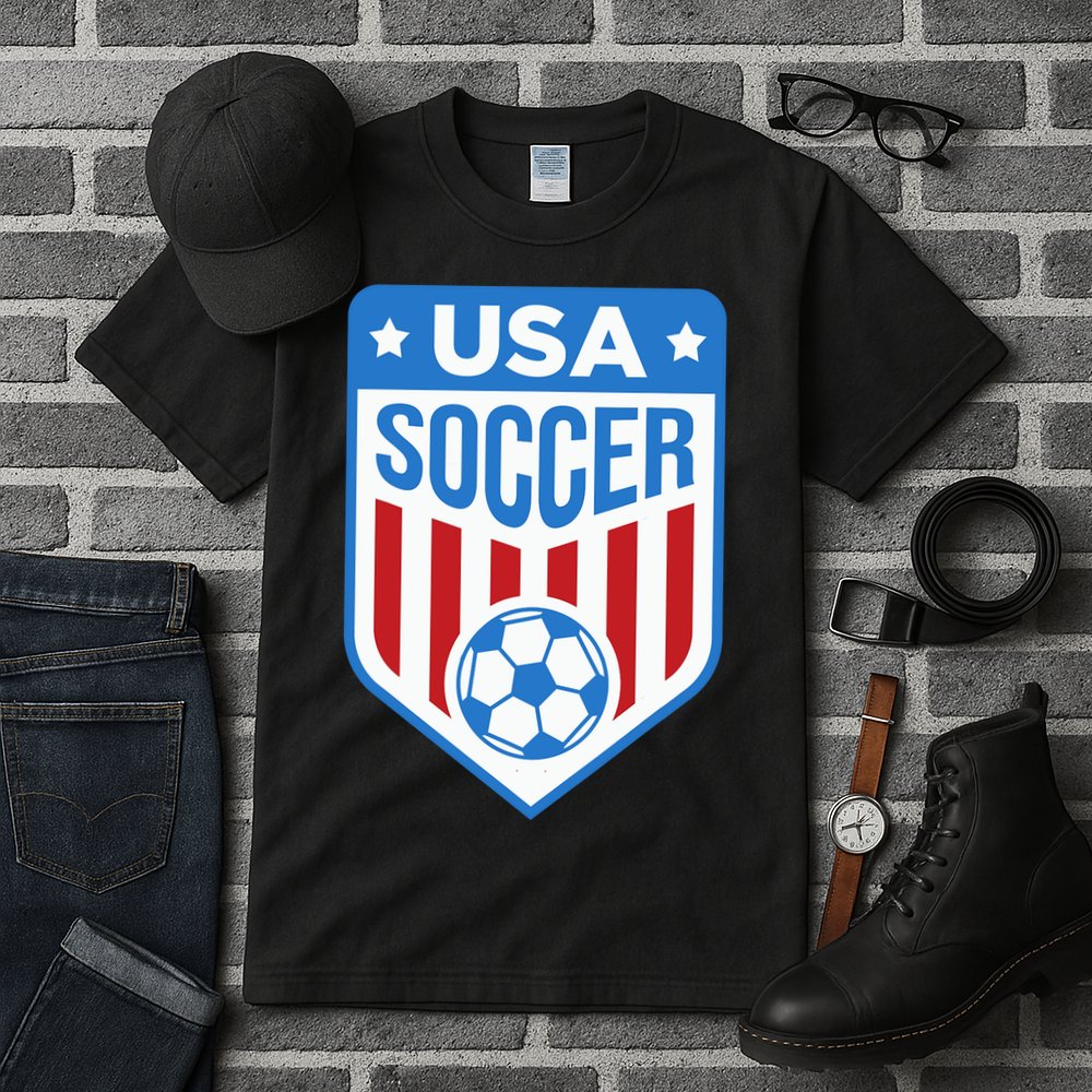 USA Soccer Team Support The Team Shirt USA Flag Football Tall T-Shirt