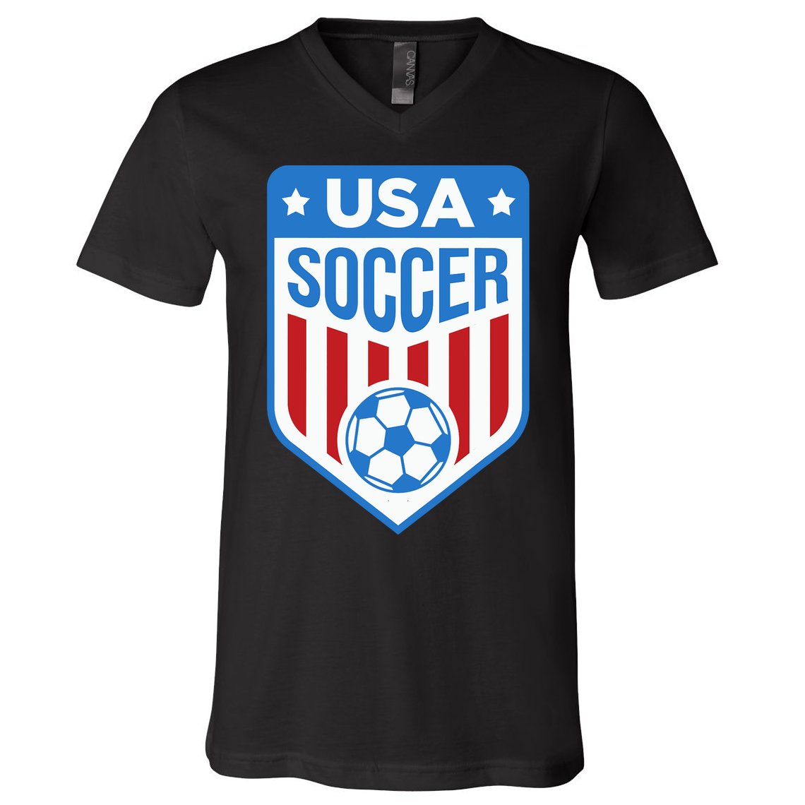 USA Soccer Team Support The Team Shirt USA Flag Football V-Neck T-Shirt