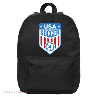 USA Soccer Team Support The Team Shirt USA Flag Football 16 in Basic Backpack