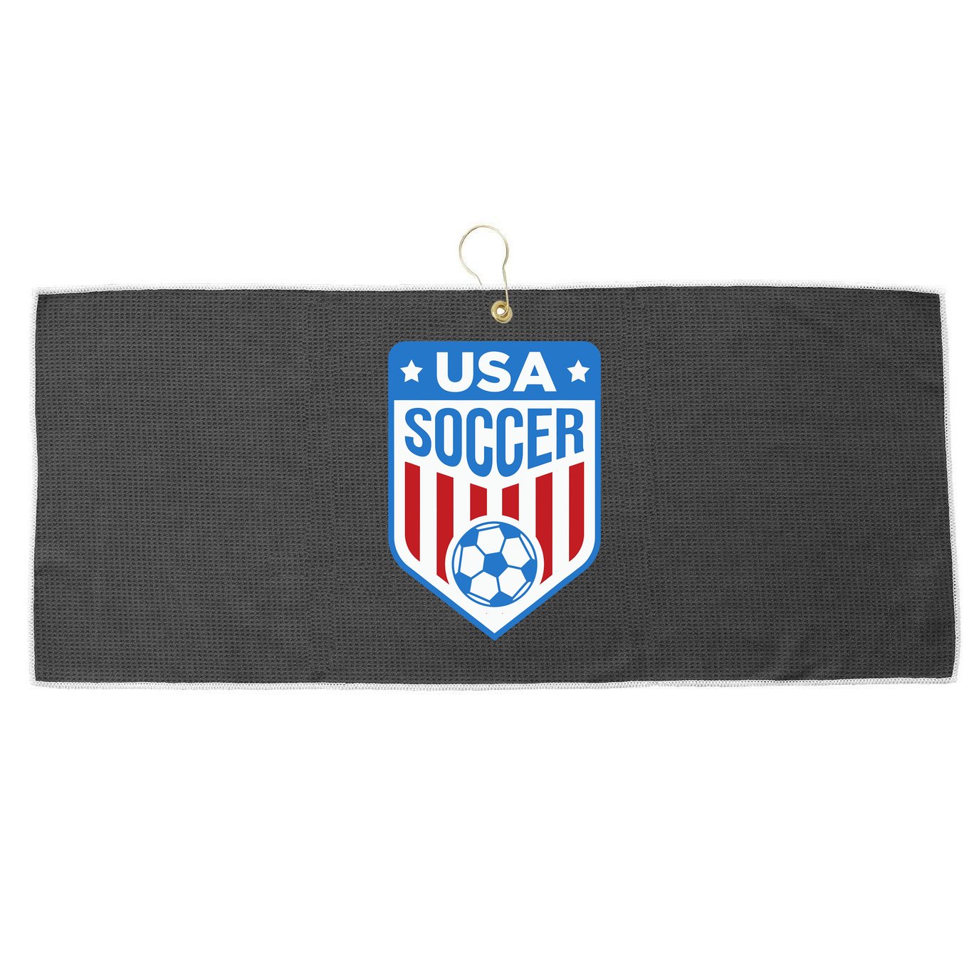 USA Soccer Team Support The Team Shirt USA Flag Football Large Microfiber Waffle Golf Towel