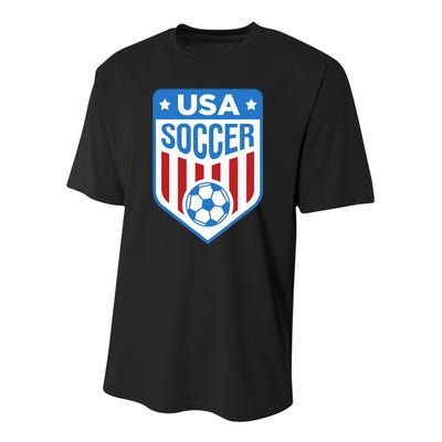 USA Soccer Team Support The Team Shirt USA Flag Football Youth Performance Sprint T-Shirt