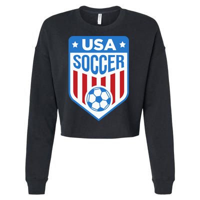 USA Soccer Team Support The Team Shirt USA Flag Football Cropped Pullover Crew