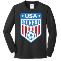 USA Soccer Team Support The Team Shirt USA Flag Football Kids Long Sleeve Shirt