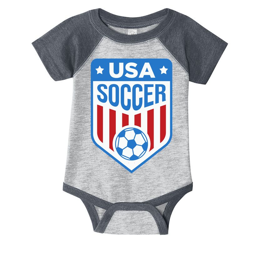 USA Soccer Team Support The Team Shirt USA Flag Football Infant Baby Jersey Bodysuit