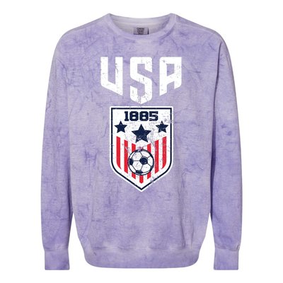 USA Soccer Team 1885 Cool Futbol Equipment Colorblast Crewneck Sweatshirt