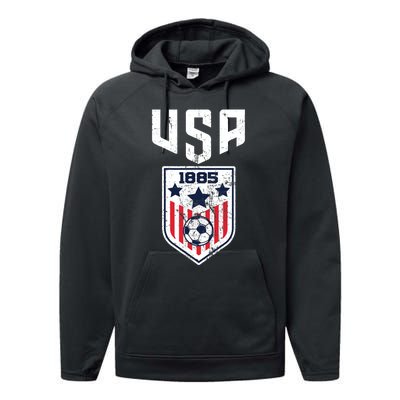 USA Soccer Team 1885 Cool Futbol Equipment Performance Fleece Hoodie