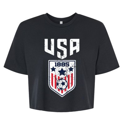 USA Soccer Team 1885 Cool Futbol Equipment Bella+Canvas Jersey Crop Tee