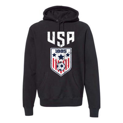 USA Soccer Team 1885 Cool Futbol Equipment Premium Hoodie