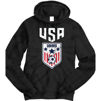 USA Soccer Team 1885 Cool Futbol Equipment Tie Dye Hoodie