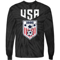 USA Soccer Team 1885 Cool Futbol Equipment Tie-Dye Long Sleeve Shirt