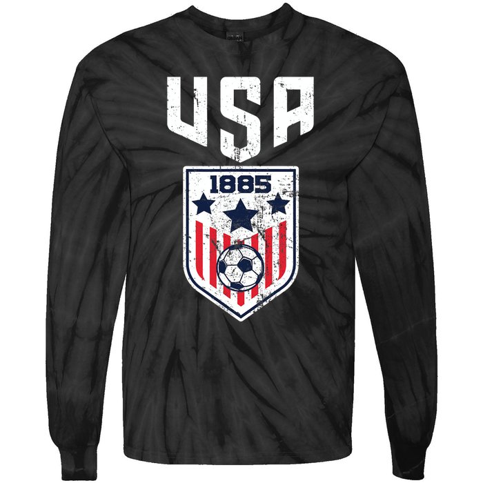 USA Soccer Team 1885 Cool Futbol Equipment Tie-Dye Long Sleeve Shirt