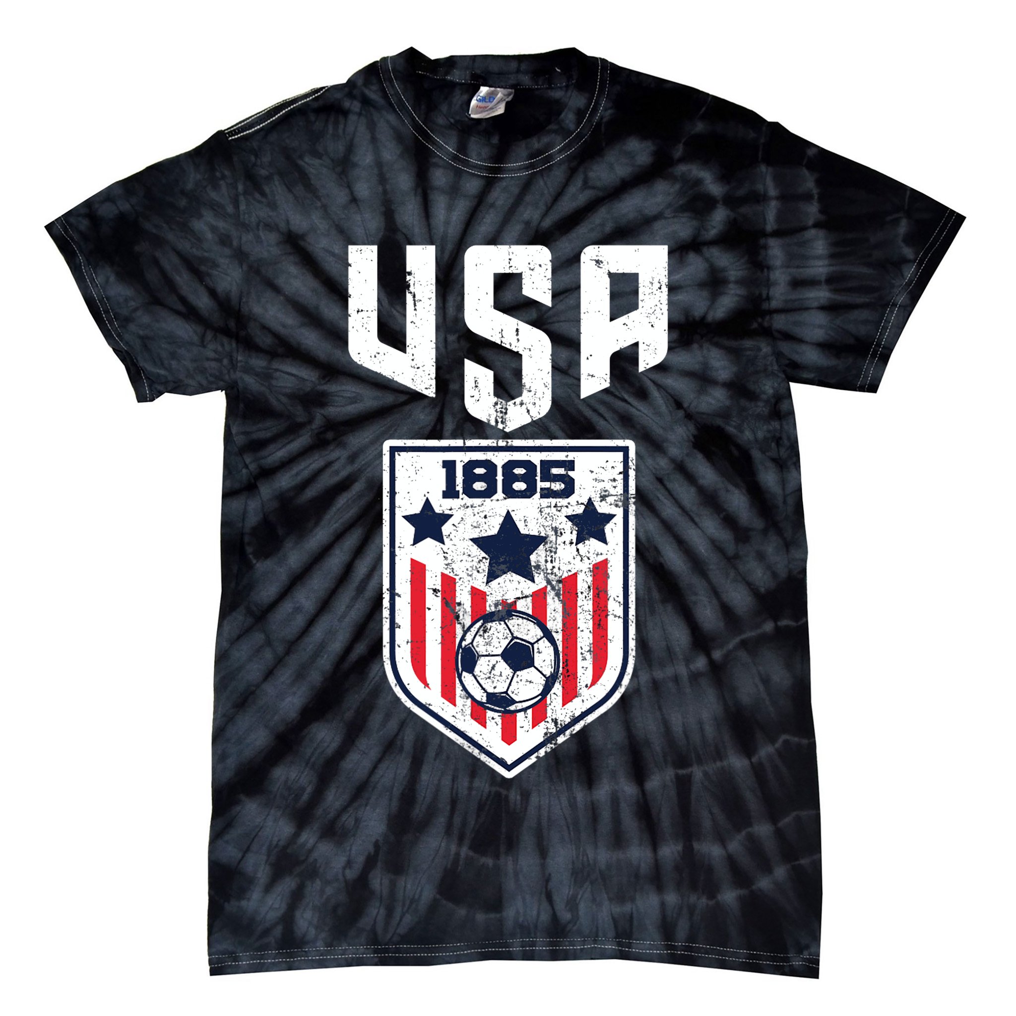 USA Soccer Team 1885 Cool Futbol Equipment Tie-Dye T-Shirt