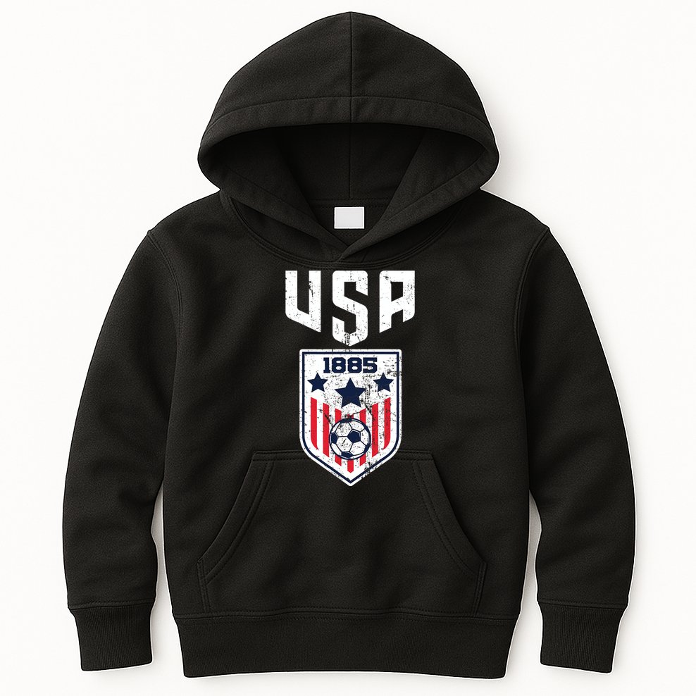 USA Soccer Team 1885 Cool Futbol Equipment Kids Hoodie